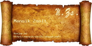 Mensik Zsolt névjegykártya